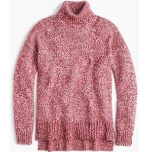 J. Crew Wool Blend Knit Turtleneck Sweater in Marled Cherry  - Sz S